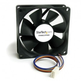 StarTech.com Ventilador Fan para Chasis Caja de Computadora PC Torre, 80x25mm, 2500RPM, Negro