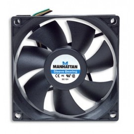 Ventilador Manhattan 3-pin para PC, 80mm, 2500RPM, Negro