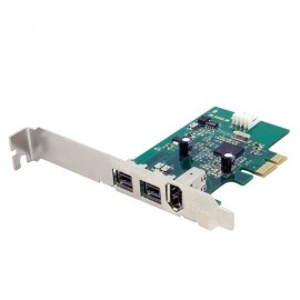 StarTech.com Tarjeta PCI Express PEX1394B3, Alámbrico, 3 Puertos FireWire