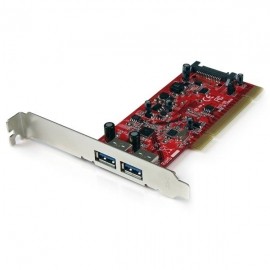 StarTech.com Tarjeta PCI SuperSpeed PCIUSB3S22, 2x USB 3.0, 1 Puerto SATA Interno