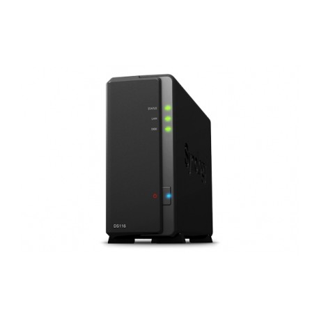 Synology Servidor NAS DiskStation DS116 de 1 Bahía, max. 10TB, 2x USB 3.0 - no incluye Discos