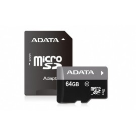 Memoria Flash Adata, 64GB microSDHC UHS-I Clase 10, con Adaptador