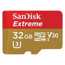 Memoria Flash SanDisk Extreme, 32GB MicroSDHC UHS-I Clase 10, con Adaptador