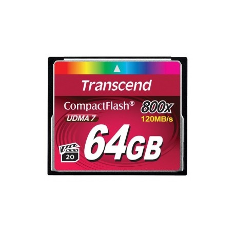 Memoria Flash Transcend 64GB 800x CF, 64GB CompactFlash MLC