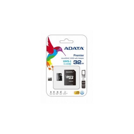 Memoria Flash Adata, 32GB microSDHC UHS-I Clase 10, con Adaptador