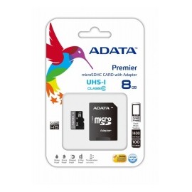 Memoria Flash Adata, 8GB microSDHC UHS-I Clase 10, con Adaptador