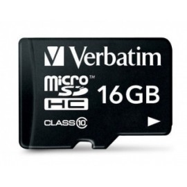 Memoria Flash Verbatim, 16GB microSDHC Clase 10, con Adaptador