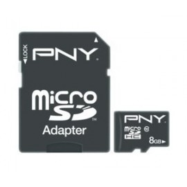 Memoria Flash PNY, 8GB microSDHC Clase 10, con Adaptador