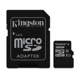 Memoria Flash Kingston, 32GB microSDHC Clase 10, con Adaptador