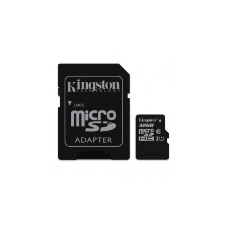 Memoria Flash Kingston, 32GB microSDHC Clase 10, con Adaptador