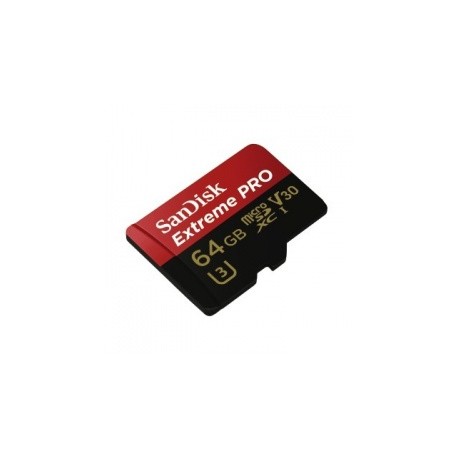 Memoria Flash SanDisk Extreme Pro, 64GB MicroSDHC UHS-I Clase 10, con Adaptador