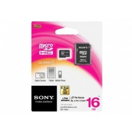 Memoria Flash Sony, 16GB MicroSDHC Clase 4, con Adaptador