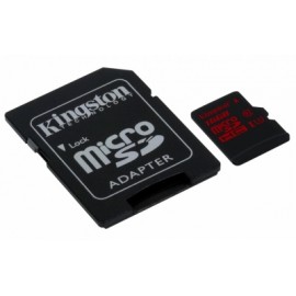 Memoria Flash Kingston, 16GB microSDHC SDXC UHS-I Clase 3, con Adaptador microSD