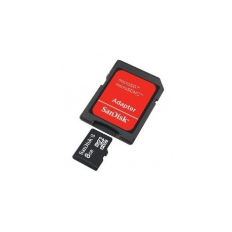 Memoria Flash SanDisk, 8GB mircoSDHC Clase 4, con Adaptador