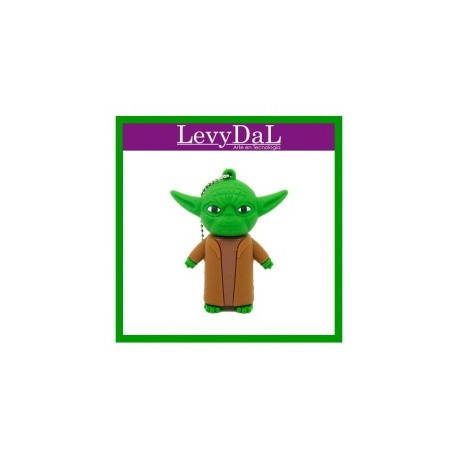 Memoria USB LevyDal Yoda Manos Abiertas, 16GB, USB 2.0, Marrón, Verde