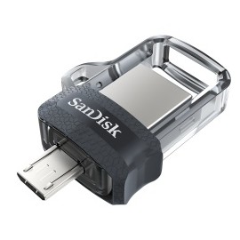 Memoria USB SanDisk Ultra Dual Drive M3.0, 16GB, USB 3.0, Gris