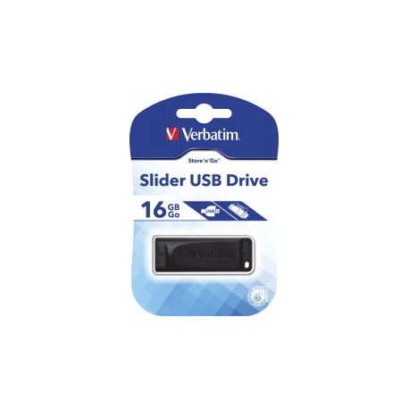 Memoria USB Verbatim, 16GB, USB 2.0, Negro