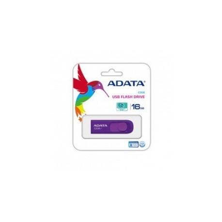 Memoria USB Adata C008, 16GB, USB 2.0, Morado