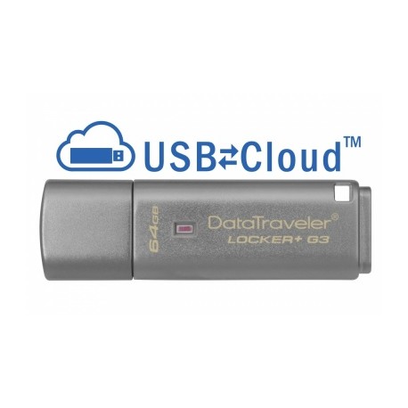 Memoria USB Kingston DataTraveler Locker  G3, 64GB, USB 3.0, Plata