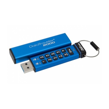 Memoria USB Kingston DataTraveler 2000, 32GB, USB 3.0, Azul