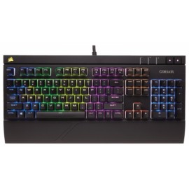 Teclado Gamer Corsair STRAFE RGB, Teclado Mecánico, Cherry MX Red, Alámbrico, Negro (Español)