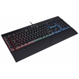 Teclado Gamer Corsair K55 RGB (SP), Alámbrico, Negro (Español)