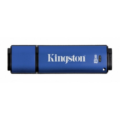 Memoria USB Kingston DataTraveler Vault Privacy, 8GB, USB 2.0, Encriptación de 256 bits, Azul