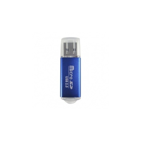 BRobotix Lector de Memoria 345673A, para MicroSD, USB 2.0, Azul