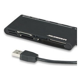 Manhattan Lector de Memoria 101653, 62 en 1, USB 3.0, Negro