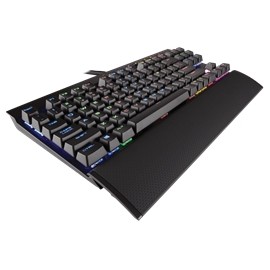 Teclado Gamer Corsair K65 LUX RGB, Teclado Mecánico, Cherry MX RGB Red, Alámbrico, Negro (Inglés)