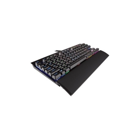 Teclado Gamer Corsair K65 LUX RGB, Teclado Mecánico, Cherry MX RGB Red, Alámbrico, Negro (Inglés)