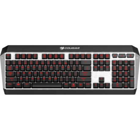 Teclado Gamer Cougar ATTACK X3 LED Rojo, Teclado Mecánico, Cherry MX, Alámbrico, Negro/Plata (Inglés)