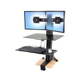 Ergotron WorkFit-S Dual con Superficie de Trabajo para 2 Monitores hasta 24, max. 11.4KGs