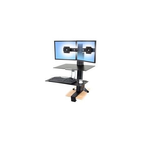 Ergotron WorkFit-S Dual con Superficie de Trabajo para 2 Monitores hasta 24, max. 11.4KGs