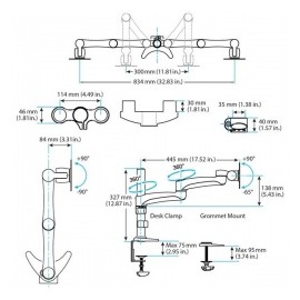 StarTech.com Soporte con Brazos Articulados para 2 Monitores 12-24, max. 13.6KGs