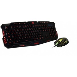 Kit Gamer de Teclado y Mouse Eagle Warrior incluye G79  G16, Alámbrico, USB, Negro