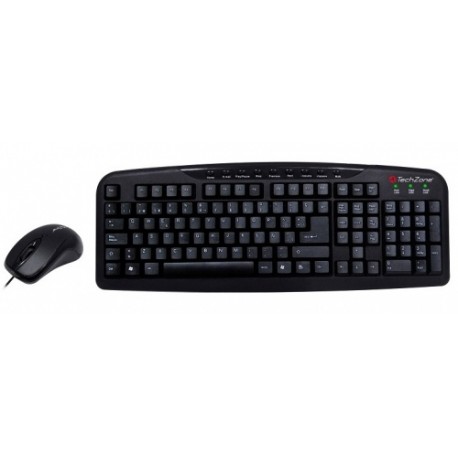 Kit de Teclado y Mouse TechZone TZ16COMB02-ALA, Alámbrico, USB, Negro