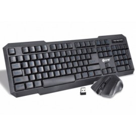 Kit de Teclado y Mouse ONE EKM-850, Inalámbrico, USB, Negro (Inglés)