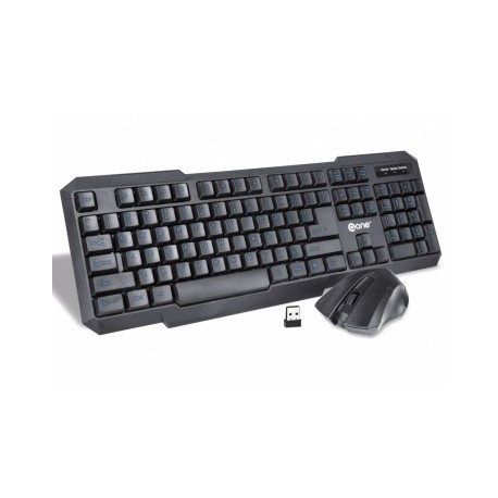 Kit de Teclado y Mouse ONE EKM-850, Inalámbrico, USB, Negro (Inglés)