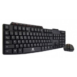 Kit de Teclado y Mouse Naceb NA-570, RF Inalámbrico, Negro (Español)