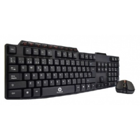 Kit de Teclado y Mouse Naceb NA-570, RF Inalámbrico, Negro (Español)