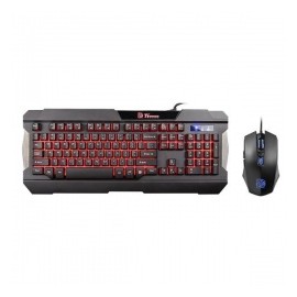 Kit Gamer de Teclado y Mouse Tt eSPORTS COMMANDER COMBO, Alámbrico, USB, LED Multicolor, Negro, Inglés