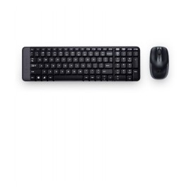 Kit de Teclado y Mouse Logitech MK220, Inalámbrico, USB, Negro