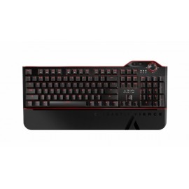 Teclado Gamer Azio MGK L80 LED Rojo, Teclado Mecánico, Kailh Brown, Alámbrico, Negro (Inglés)