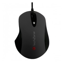 Mouse Techzone Óptico TZ16MOU01-ALA, Alámbrico, 1600DPI, Negro