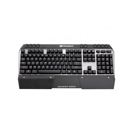 Teclado Gamer Cougar 600K LED Naranja, Teclado Mecánico, Cherry MX Black, Alámbrico, Negro Plata (Inglés)