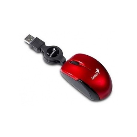 Mouse Genius Óptico Micro Traveler V2, Alámbrico, USB, 1000DPI, Rojo