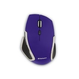 Mouse Verbatim Deluxe LED Azul con 6 Botones, Inalámbrico, Morado