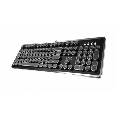 Teclado Azio MK RETRO, Mecánico, Alámbrico, Negro (Inglés)