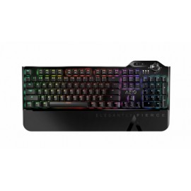 Teclado Gamer Azio MGK L80 RGB, Teclado Mecánico, Kailh Brown, Alámbrico, Negro (Inglés)